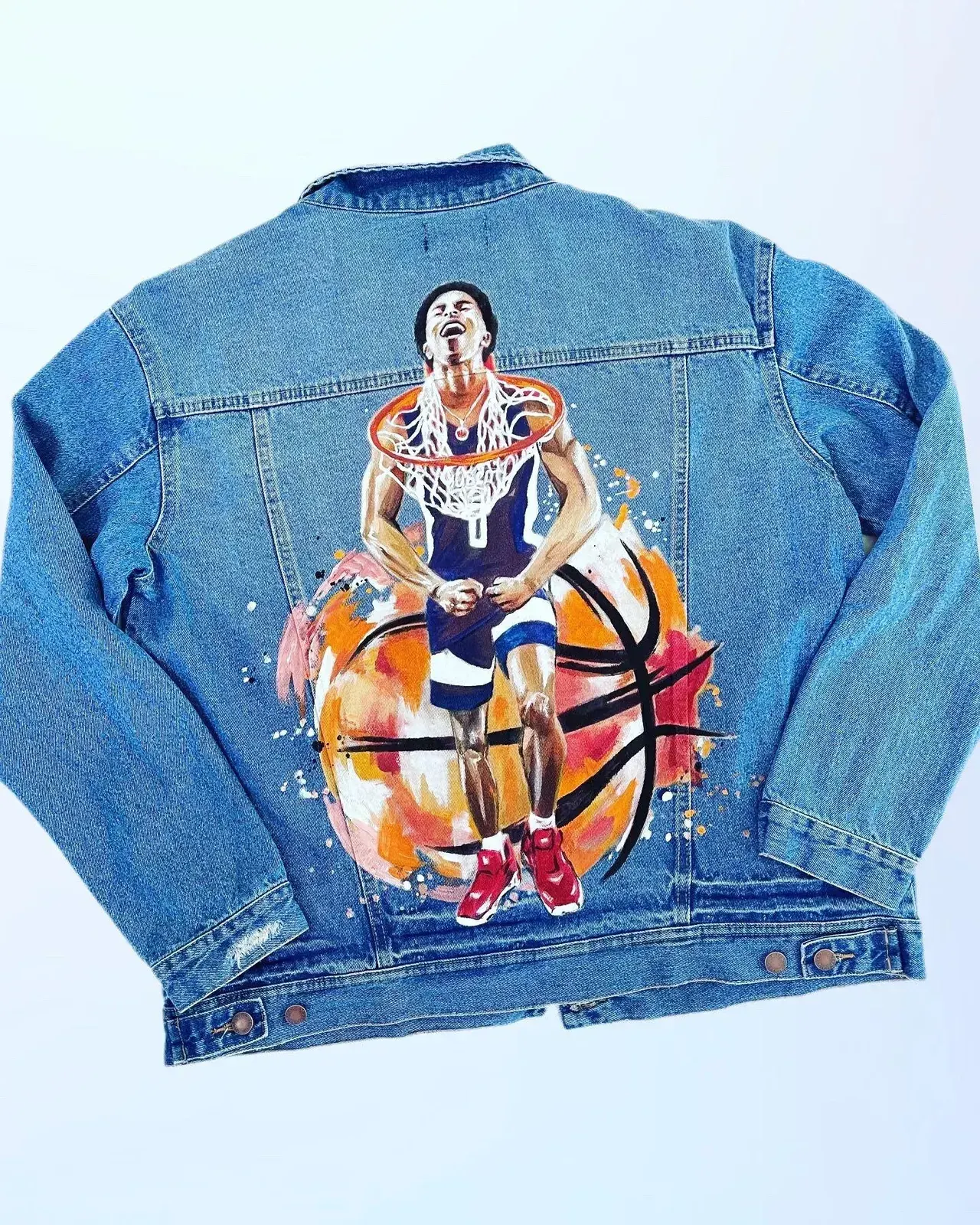 Hand Painted Portrait Denim Jacket: Custom Valentine Gift