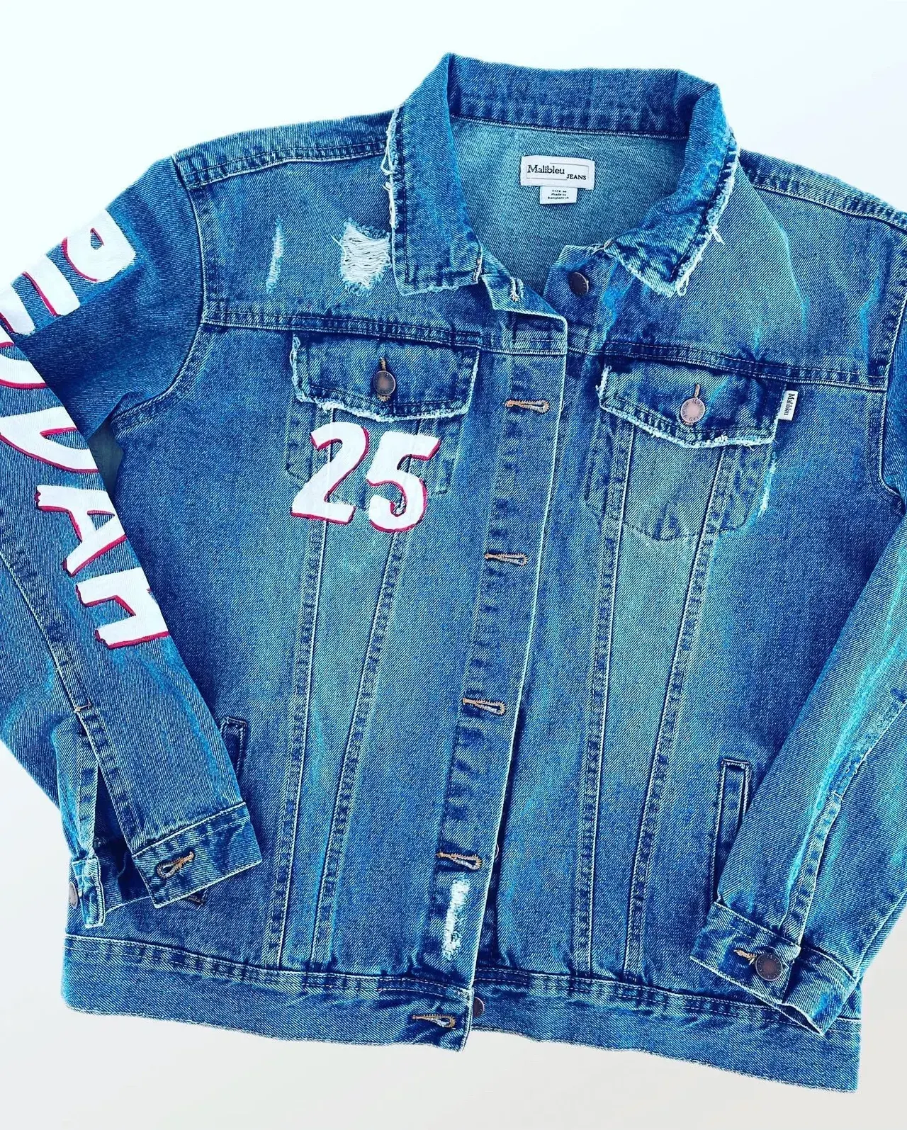 Hand Painted Portrait Denim Jacket: Custom Valentine Gift