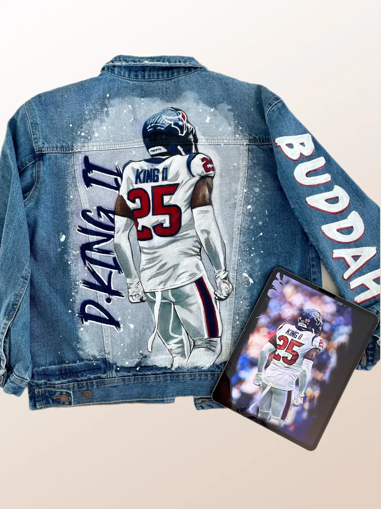Hand Painted Portrait Denim Jacket: Custom Valentine Gift