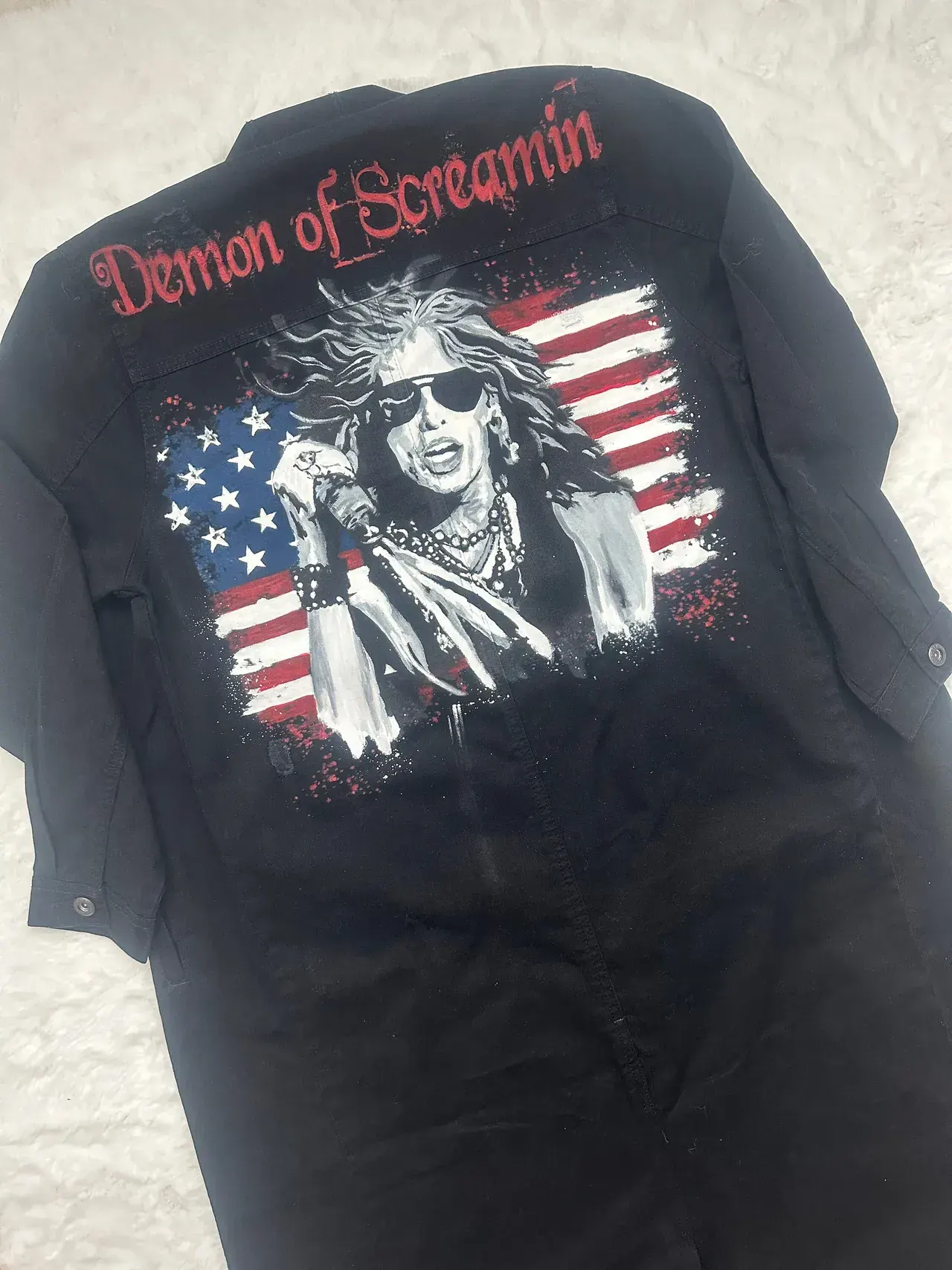 Hand Painted Portrait Denim Jacket: Custom Valentine Gift