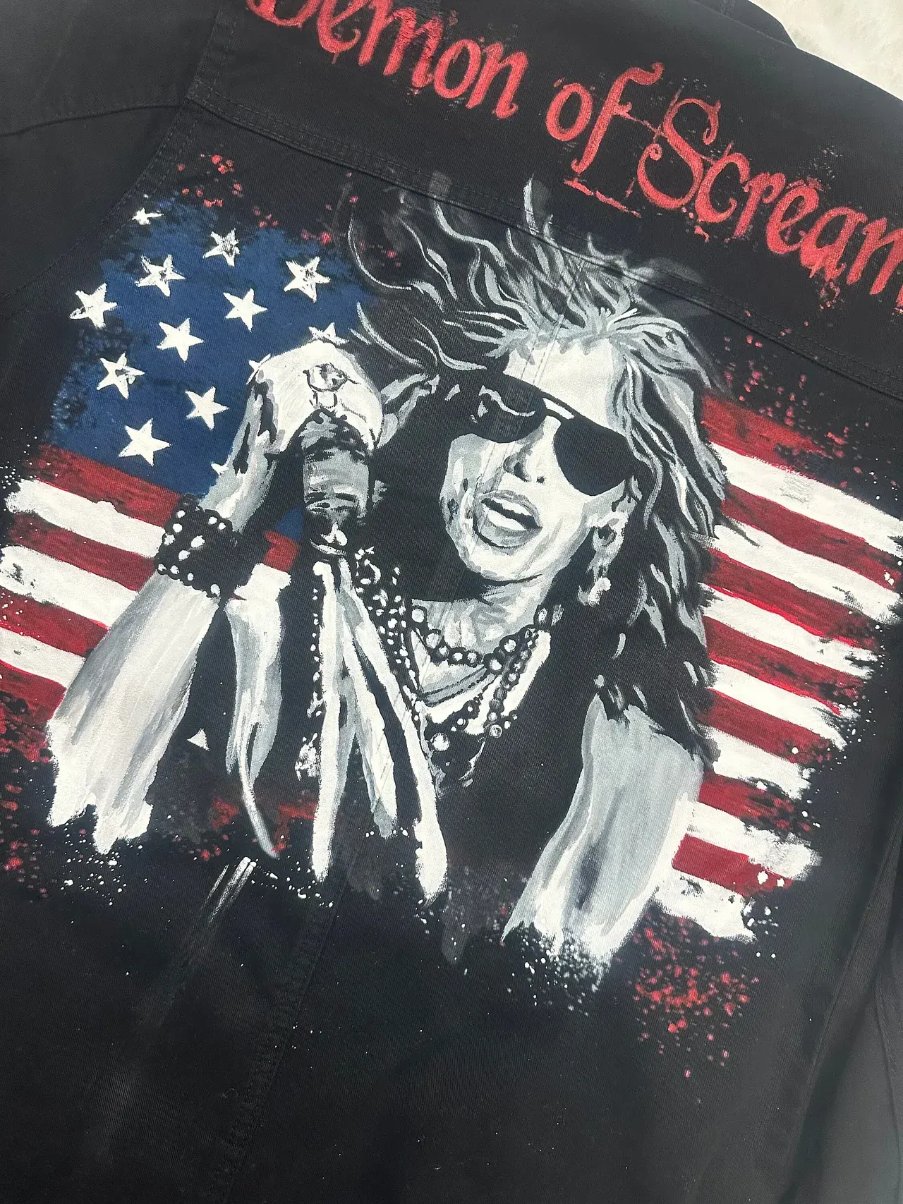 Hand Painted Portrait Denim Jacket: Custom Valentine Gift