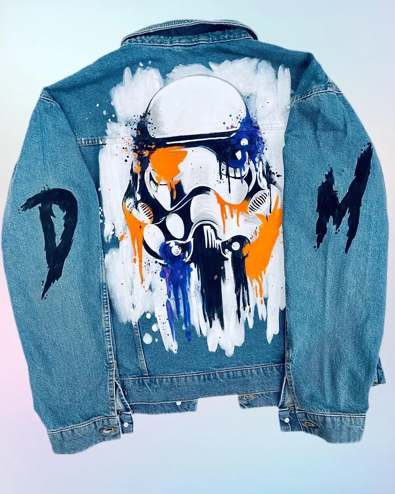 Hand-painted Star Wars Denim Jacket: Custom Pop-art Design