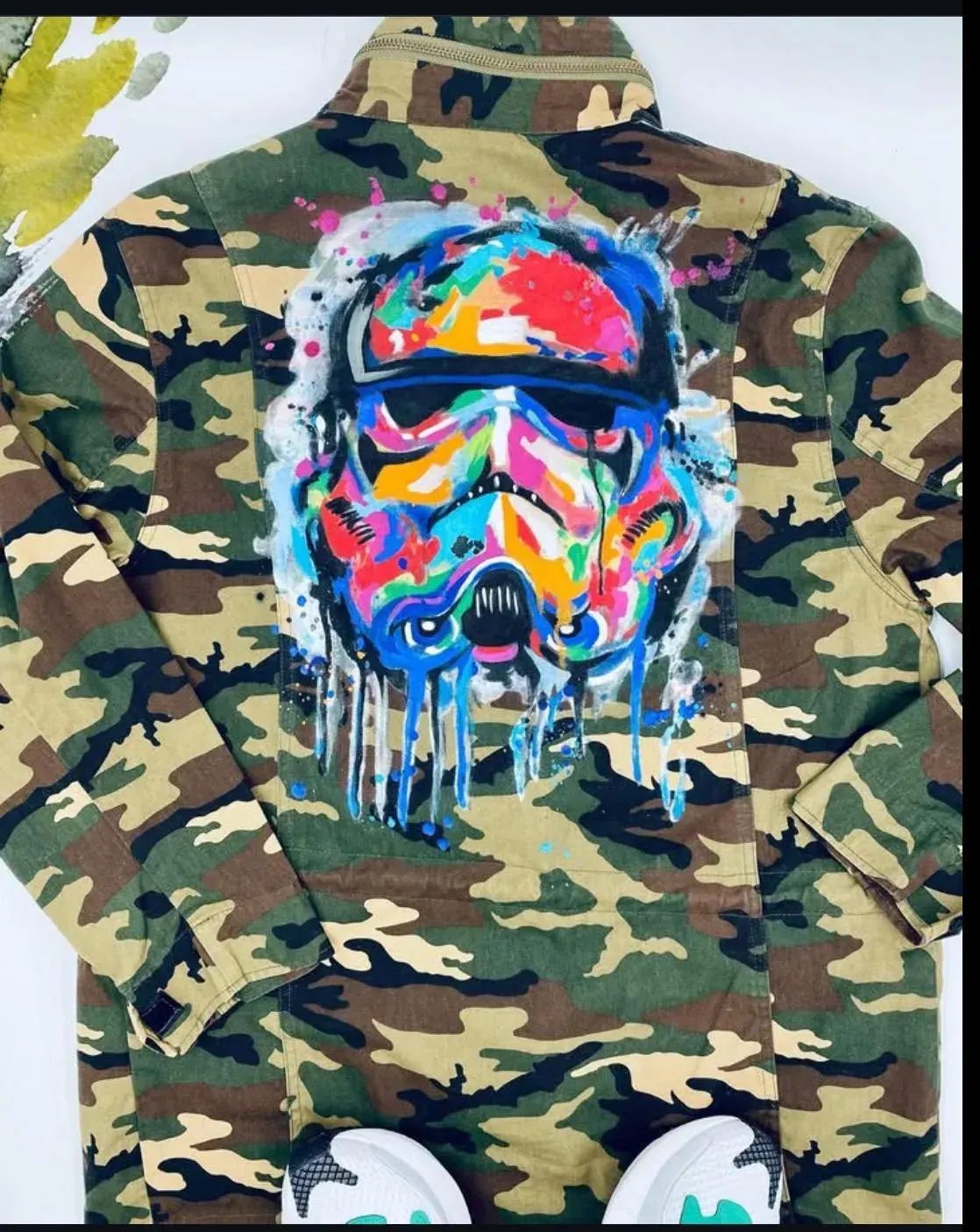 Hand-painted Star Wars Denim Jacket: Custom Pop-art Design