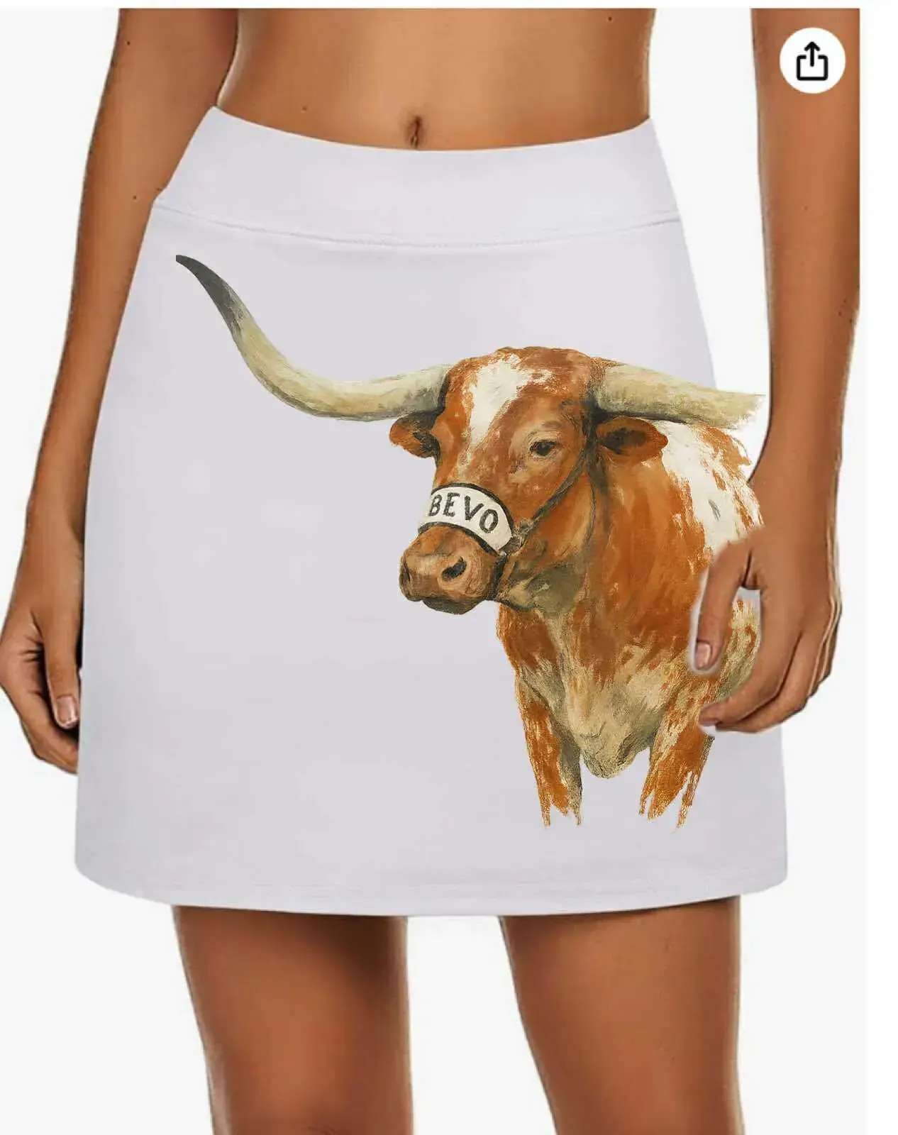 Hand-painted Longhorn Skirt