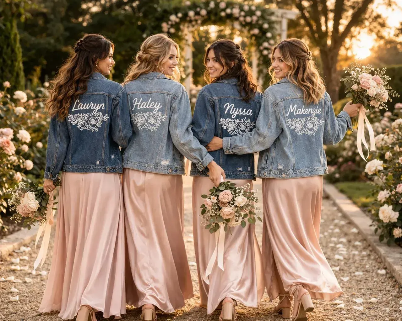 Bride Denim Jacket With Custom Logo or Text