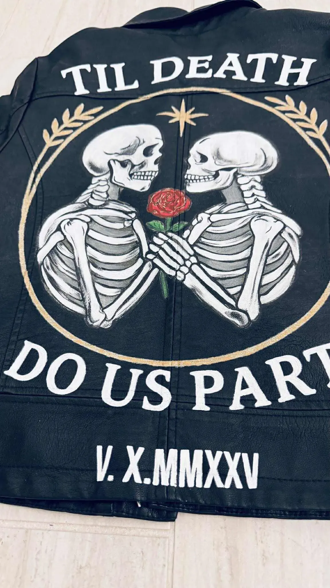 Hand-painted Vegan Leather Jacket
