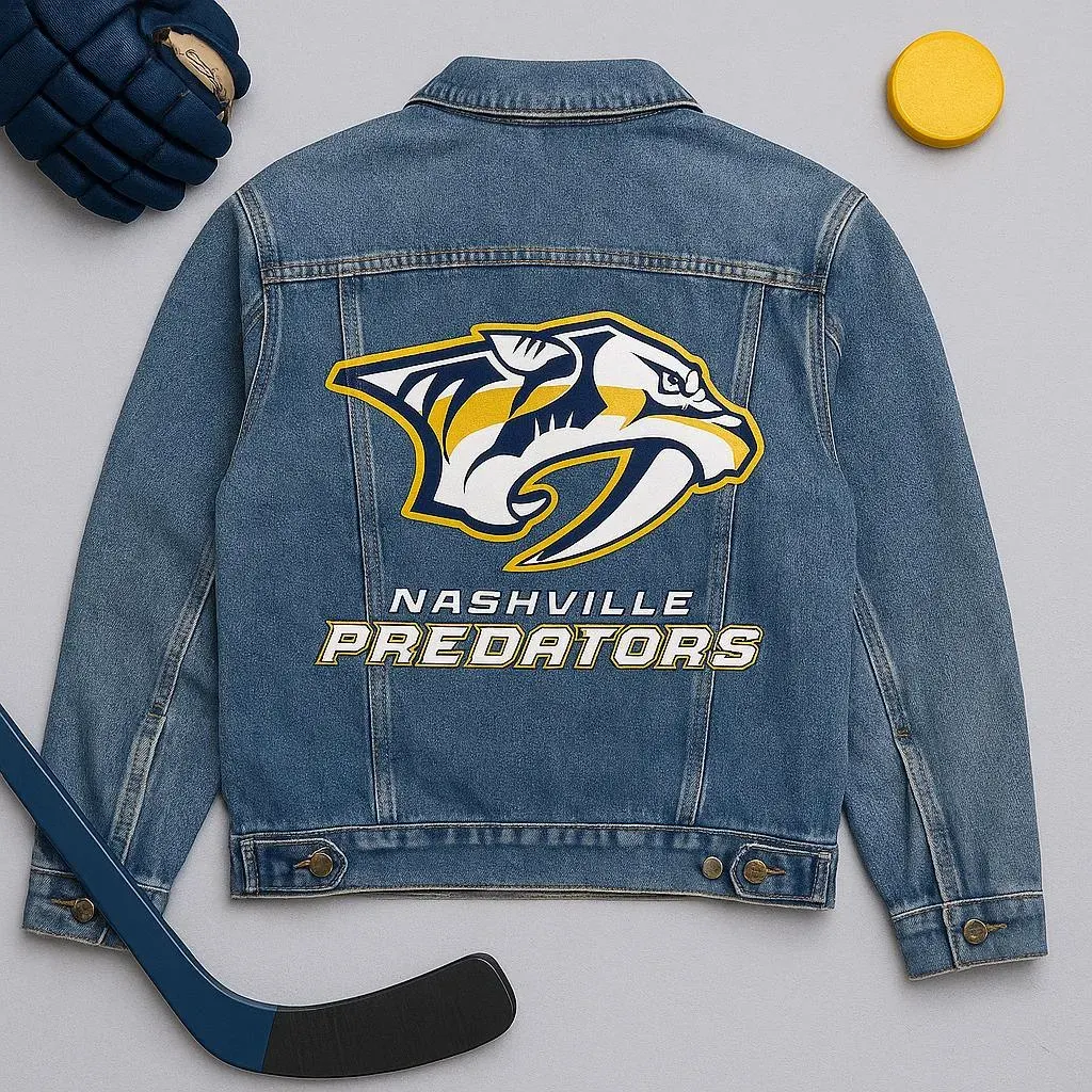 Hand-painted Nashville Predators Denim Jacket