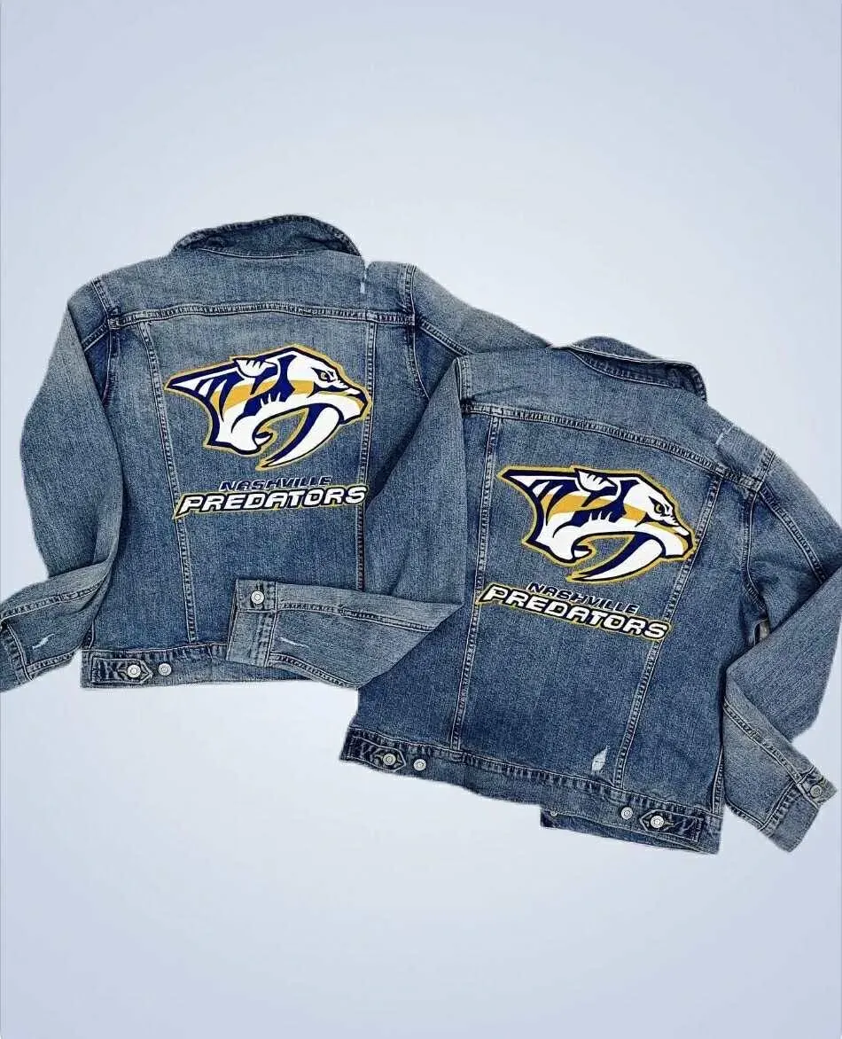 Hand-painted Nashville Predators Denim Jacket