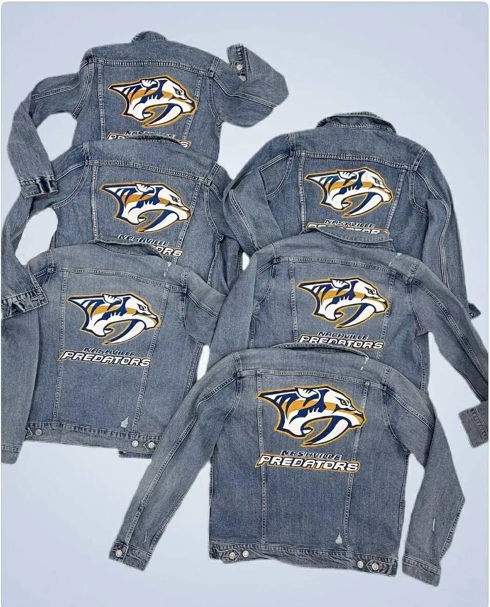Hand-painted Nashville Predators Denim Jacket