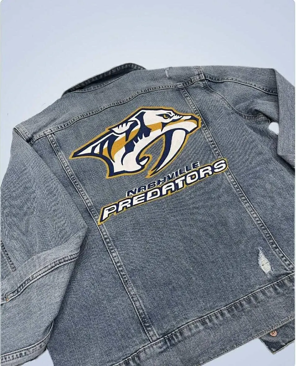 Hand-painted Nashville Predators Denim Jacket