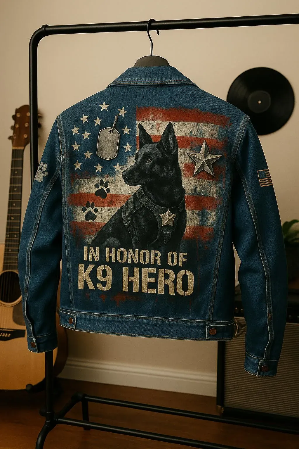 Custom Dog Portrait Denim Jacket