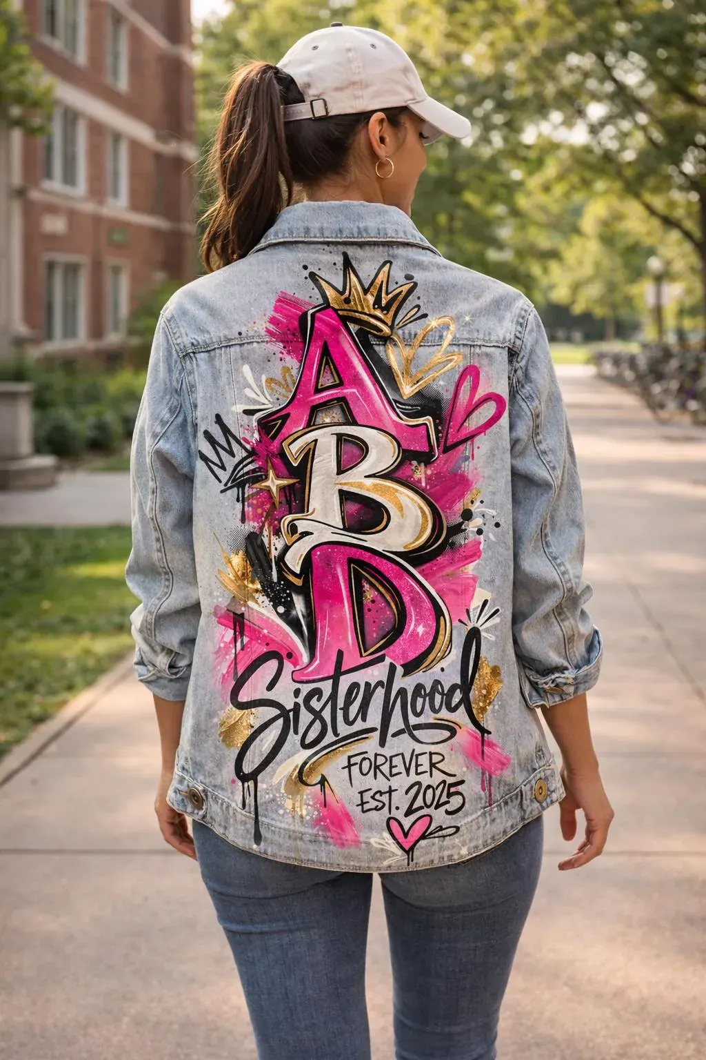 Sorority Custom Hand-painted Denim Jacket