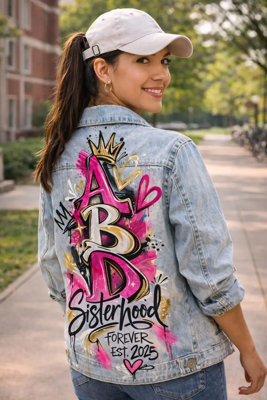 Sorority Custom Hand-painted Denim Jacket