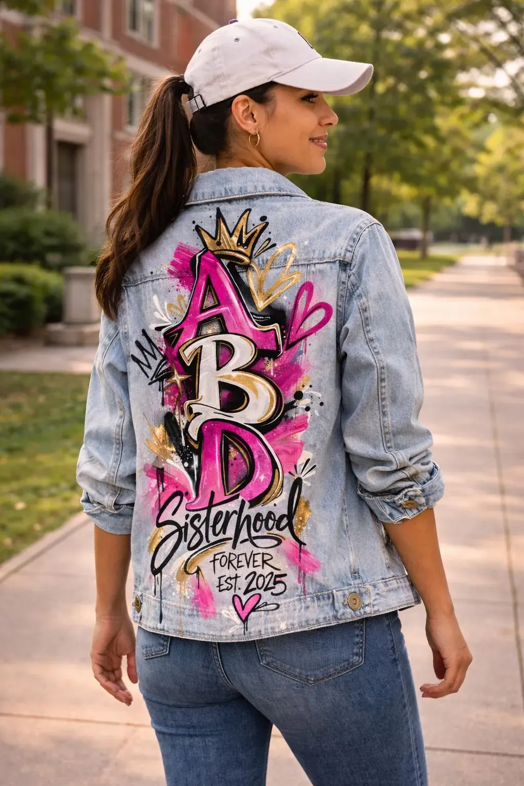 Sorority Custom Hand-painted Denim Jacket