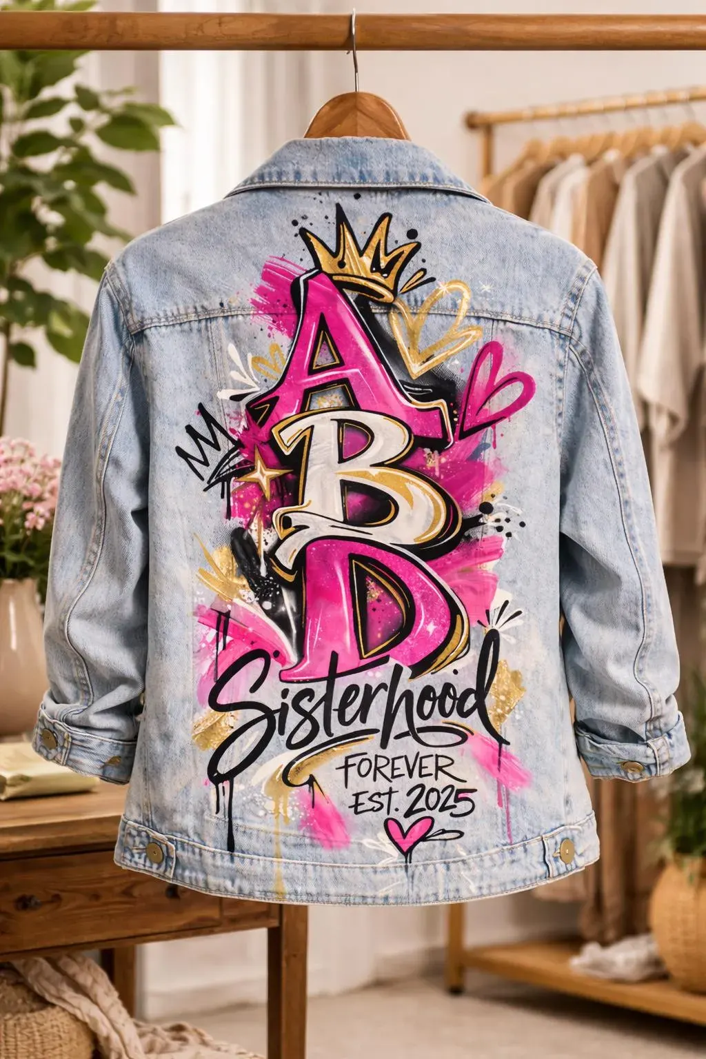 Sorority Custom Hand-painted Denim Jacket