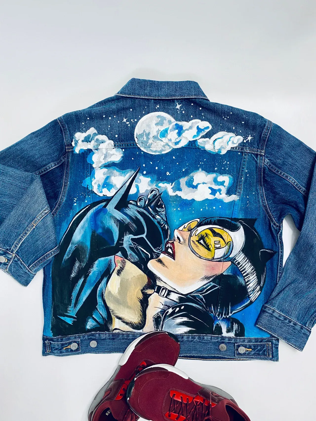 Hand Painted Denim Jacket Pop Art Jacket Custom Jacket…