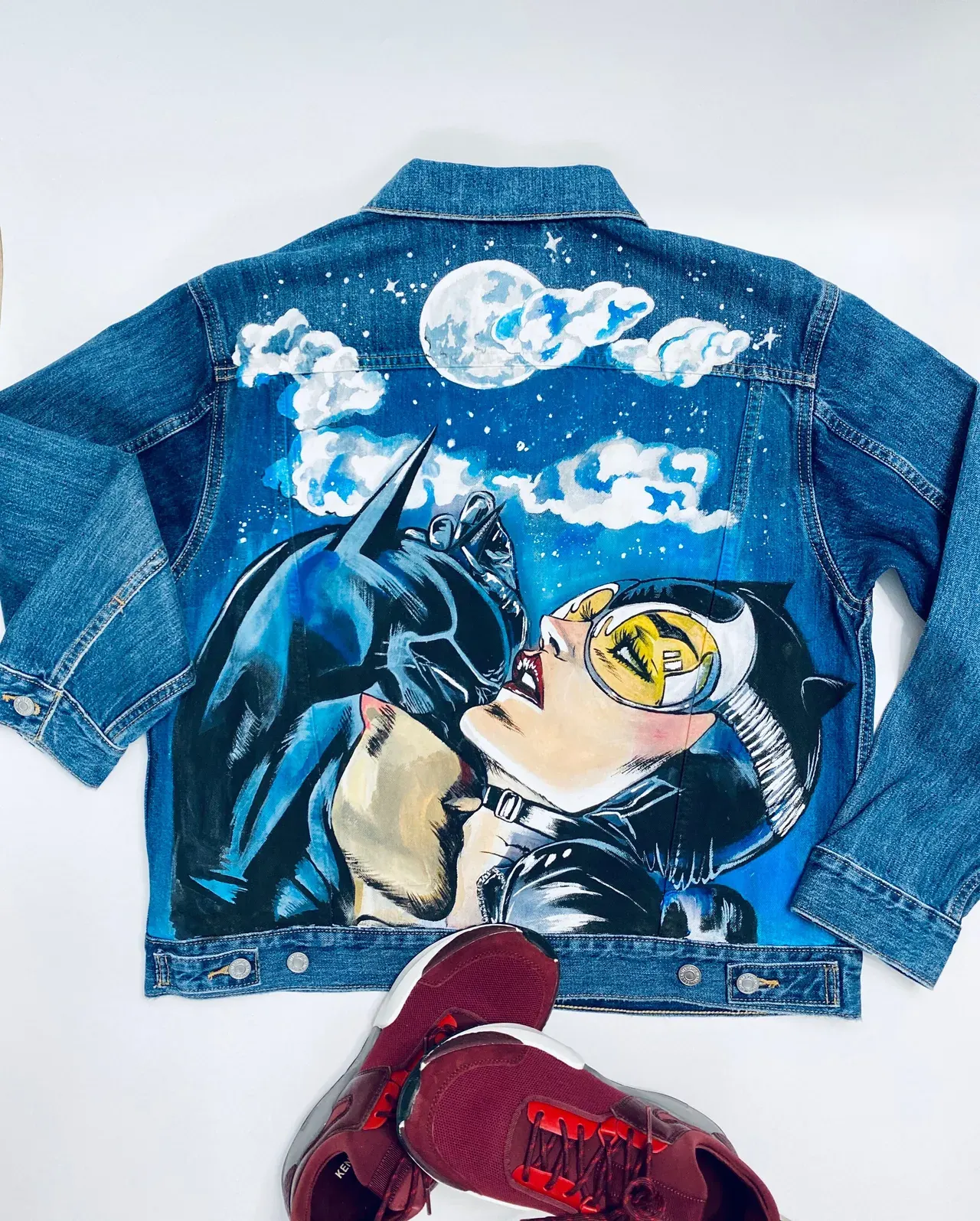 Hand Painted Denim Jacket Pop Art Jacket Custom Jacket…