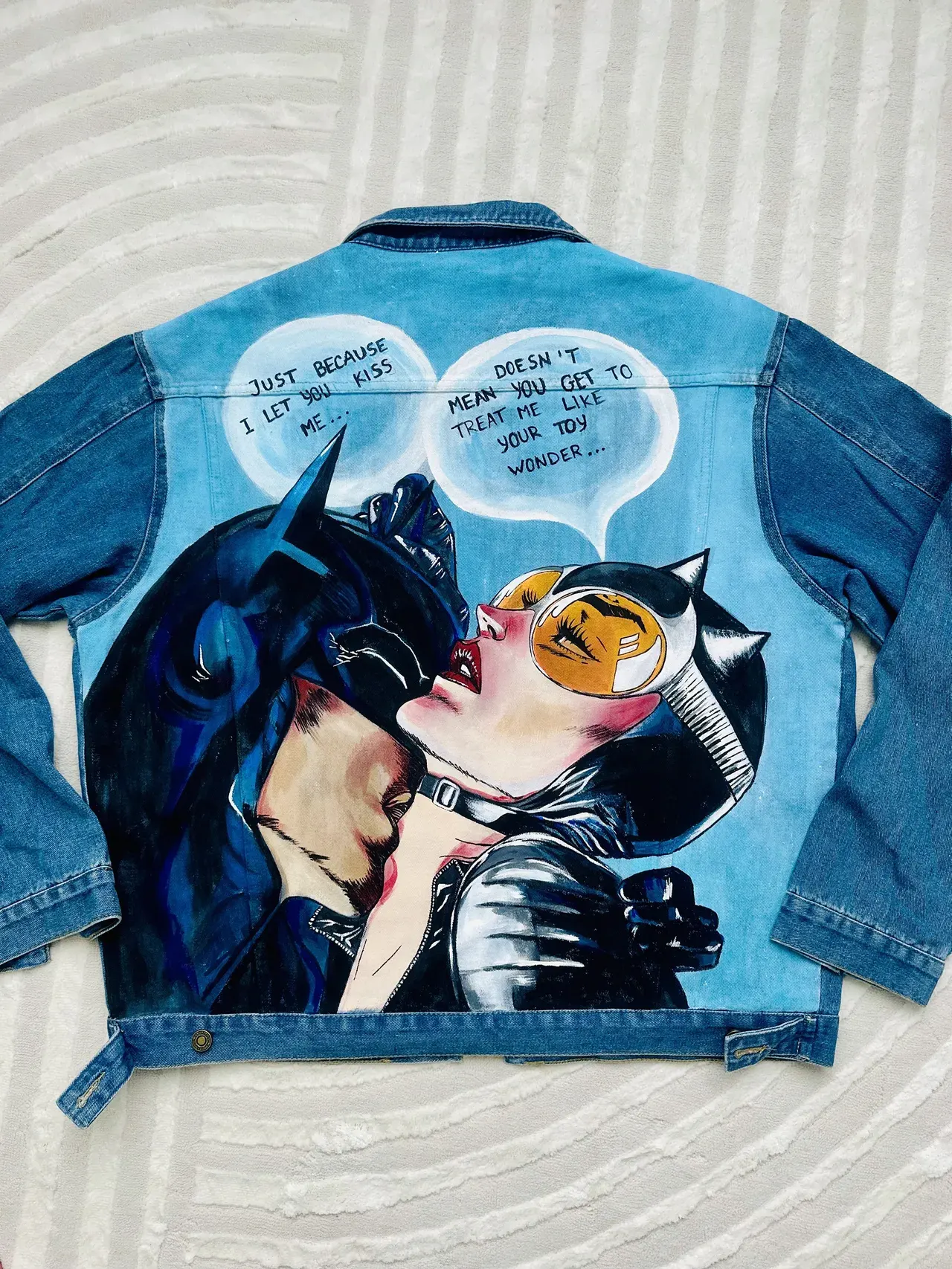 Hand Painted Denim Jacket Pop Art Jacket Custom Jacket…