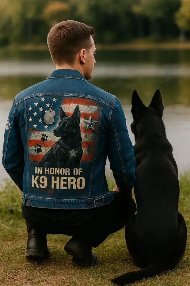 Custom Dog Portrait Denim Jacket