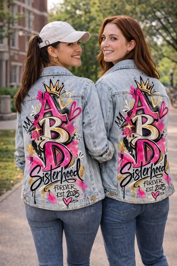 Sorority Custom Hand-painted Denim Jacket